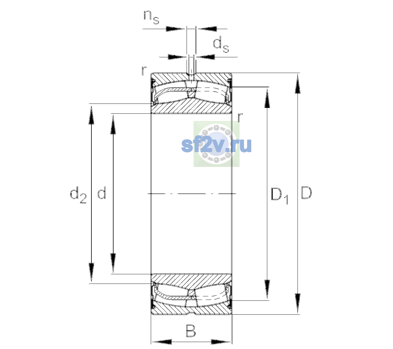 Схема подшипника 24124-BE-XL-2VSR-H40
