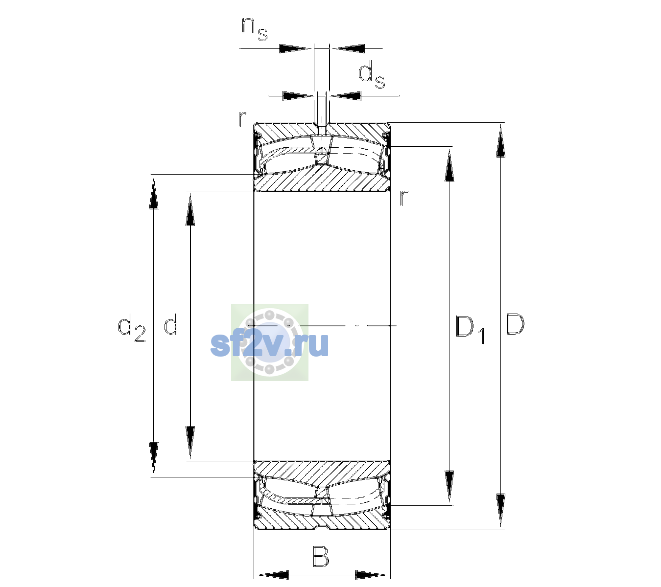 Схема подшипника 24126-BE-XL-2VSR-C4