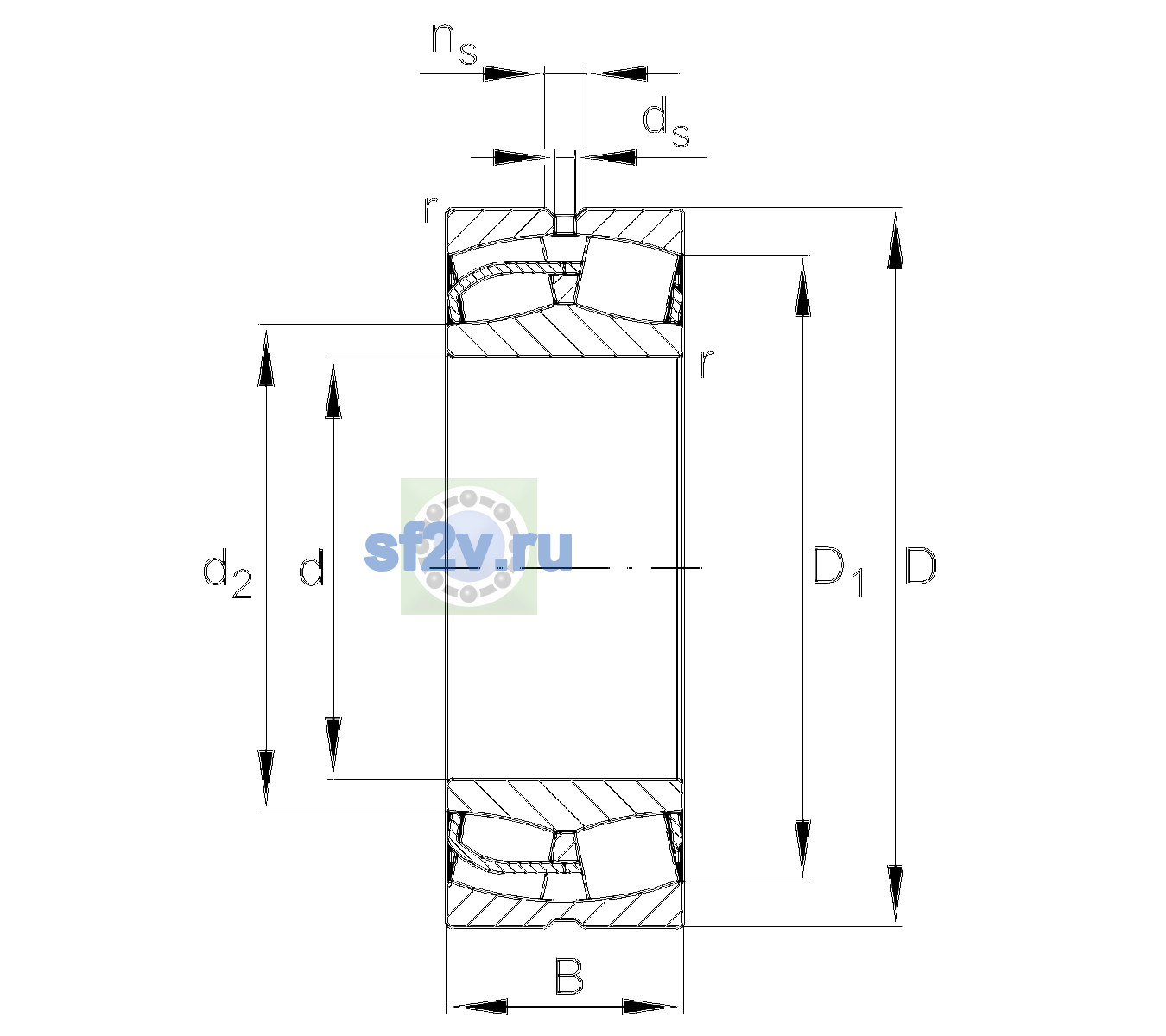 Схема подшипника 24126-BE-XL-H40AB