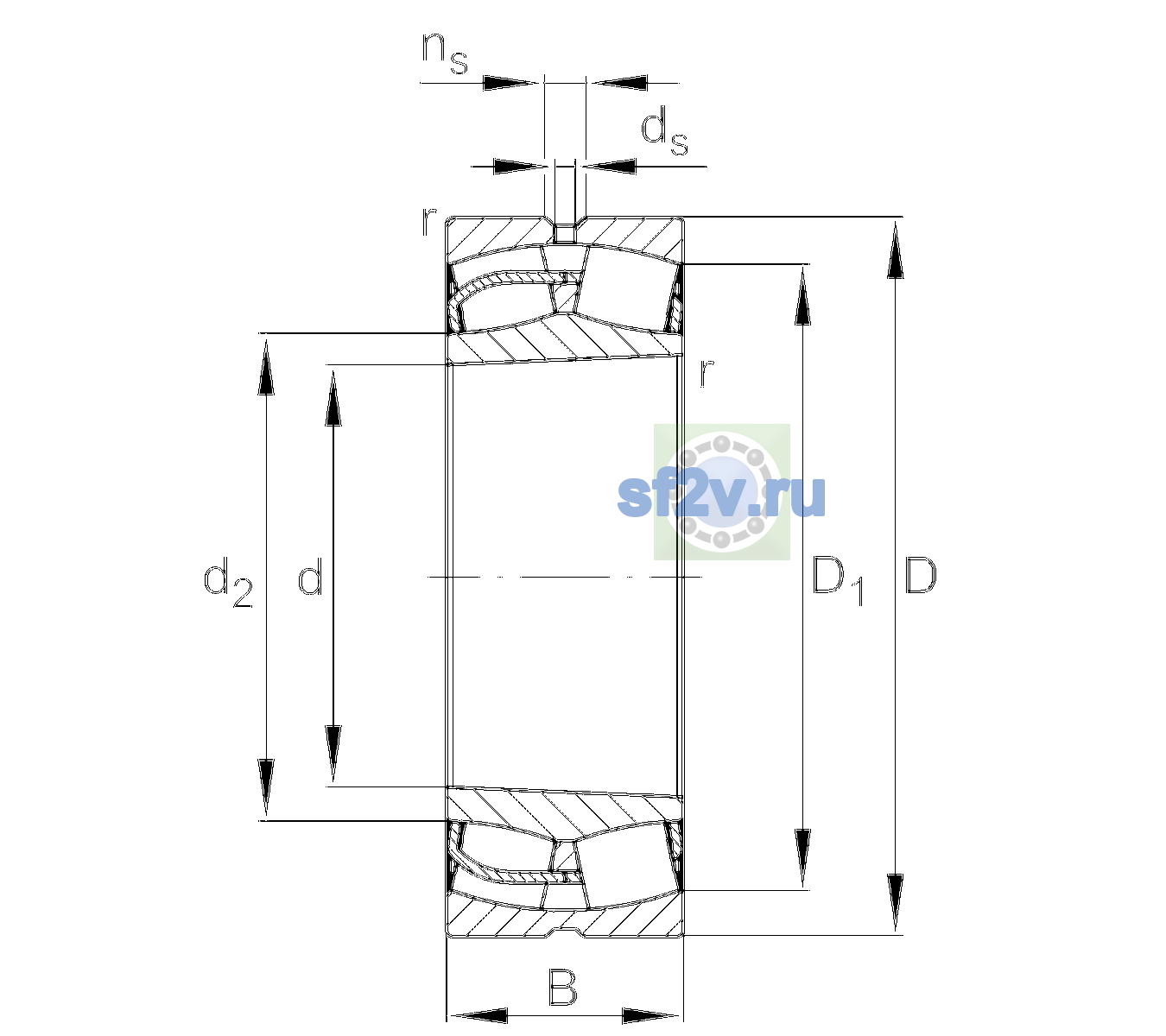 Схема подшипника 24126-BE-XL-K30-C3