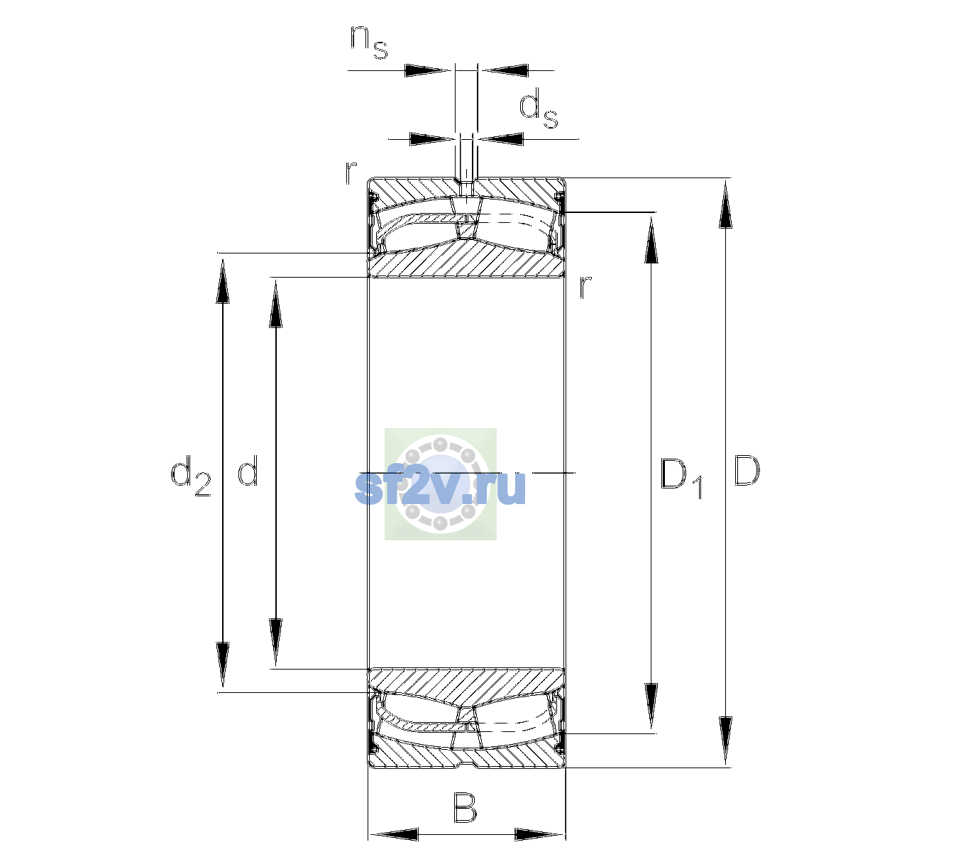 Схема подшипника 24128-BE-XL-2VSR-H40