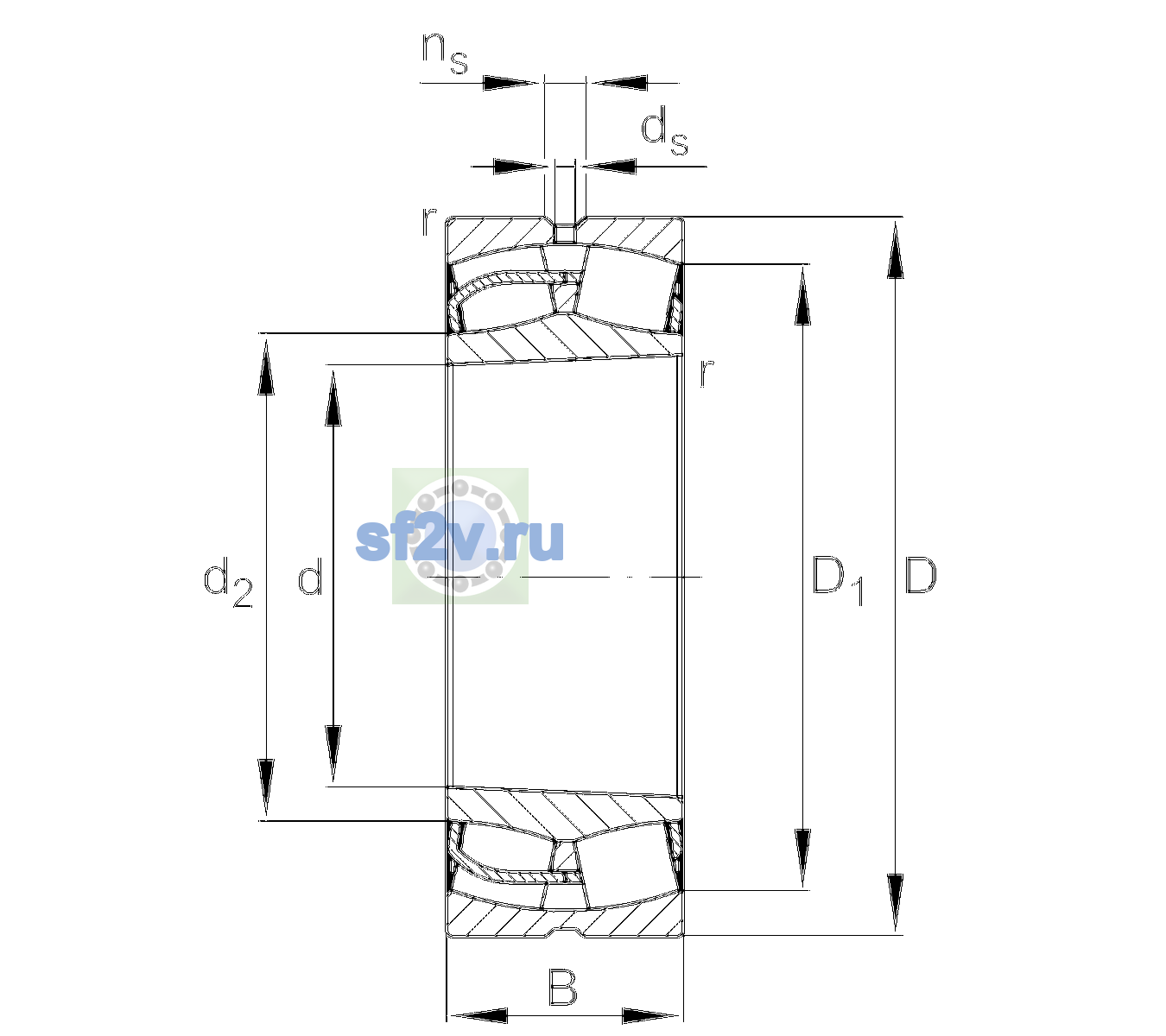 Схема подшипника 24130-BE-XL-K30-C2