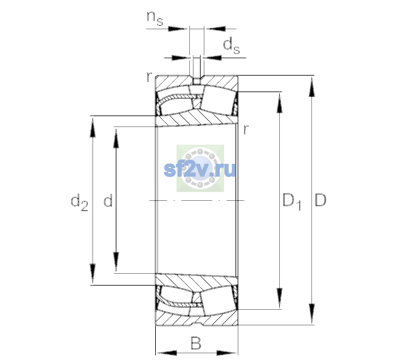 Схема подшипника 24130-BE-XL-K30-C3