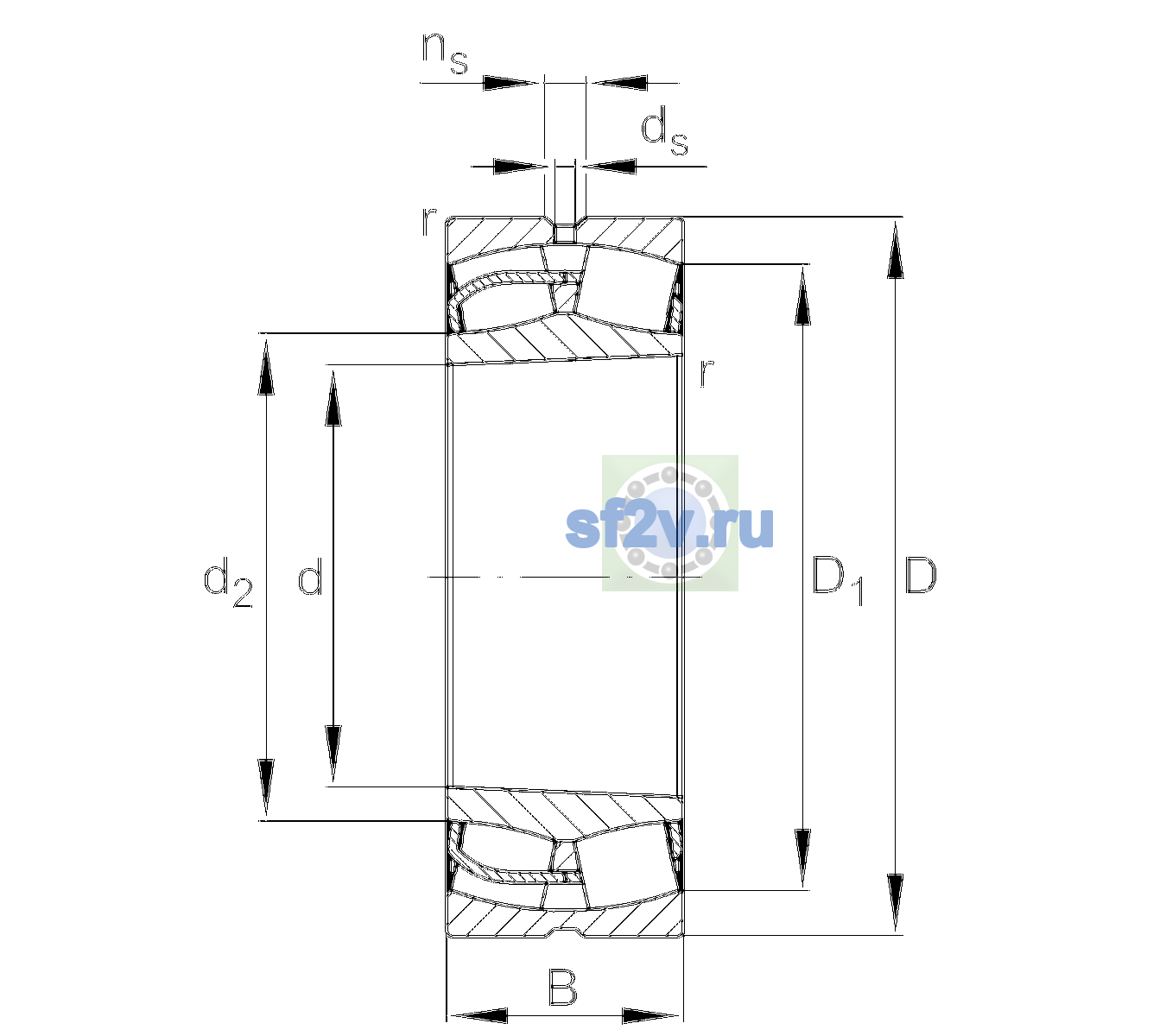 Схема подшипника 24132-BE-XL-K30-C3