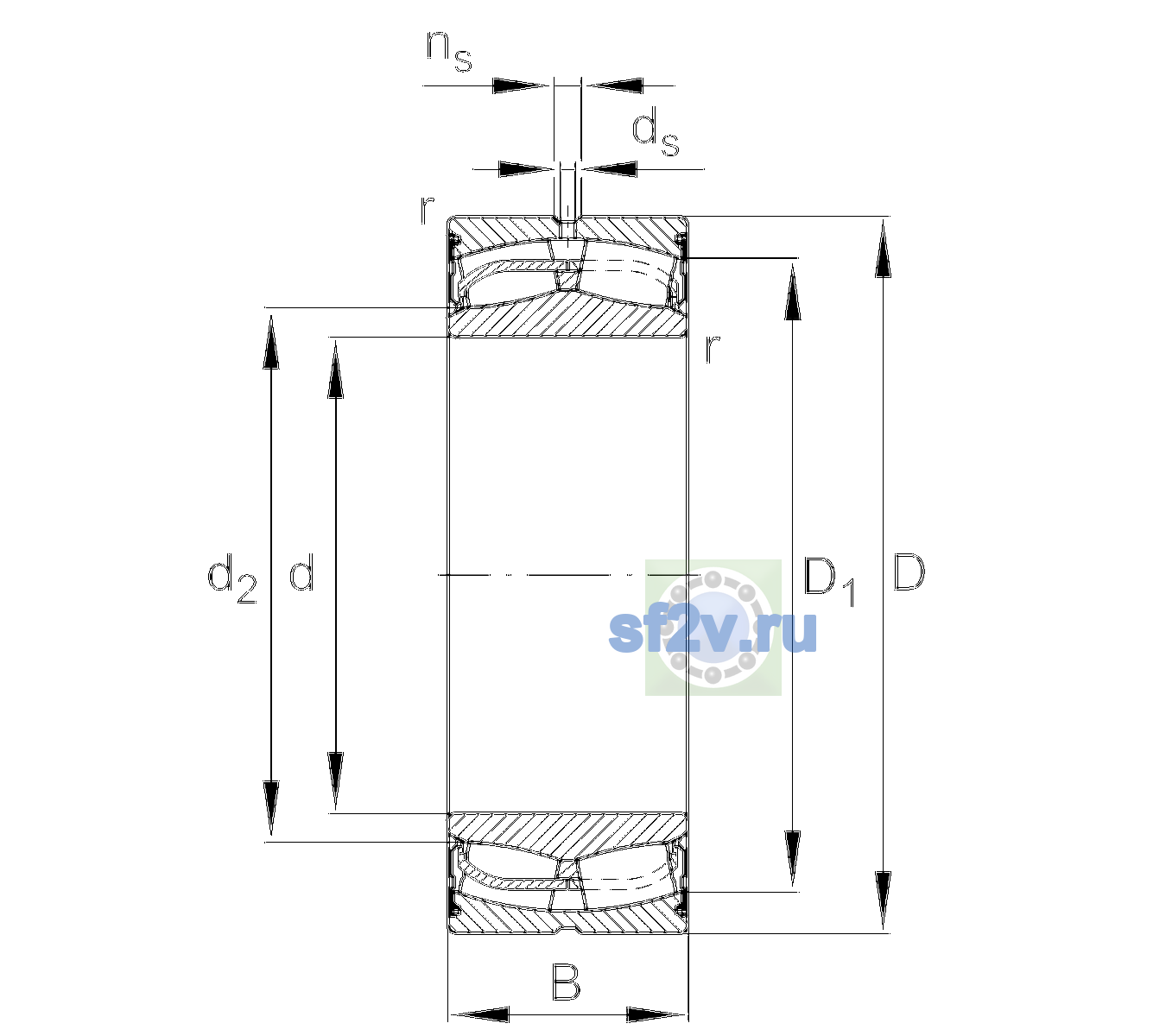 Схема подшипника 24134-BE-XL-2VSR