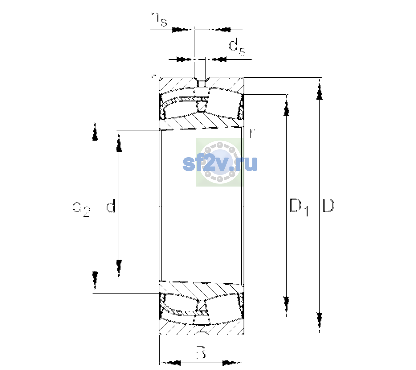 Схема подшипника 24134-BE-XL-K30-C4
