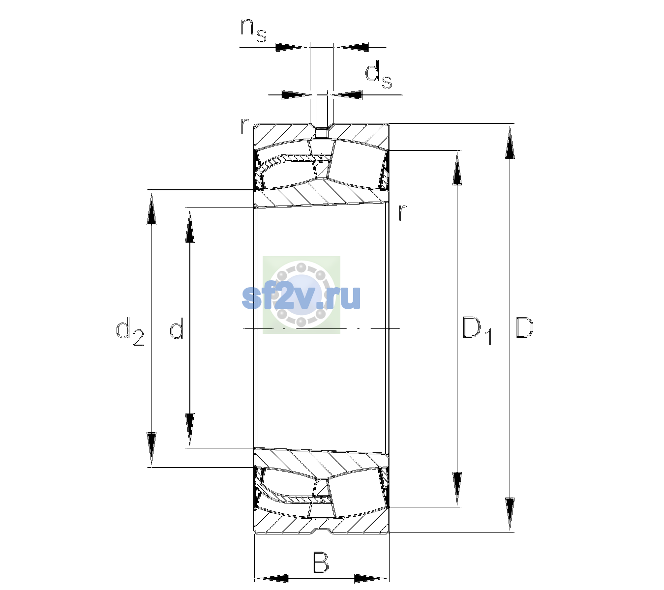 Схема подшипника 24136-BE-XL-K30-C3