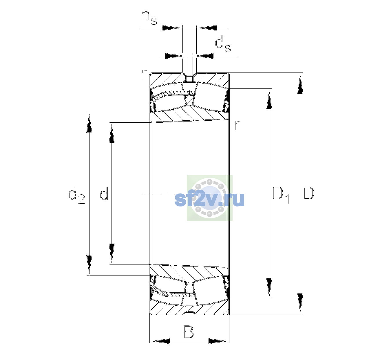 Схема подшипника 24136-BE-XL-K30-C4