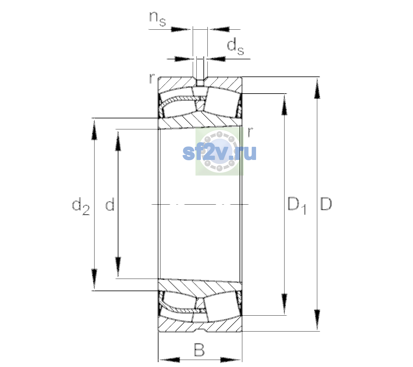 Схема подшипника 24138-BE-XL-K30-C2