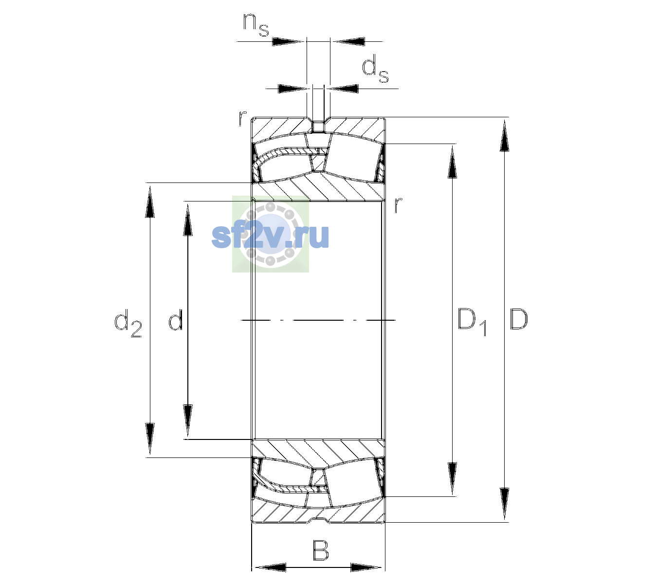 Схема подшипника 24140-BE-XL-C3