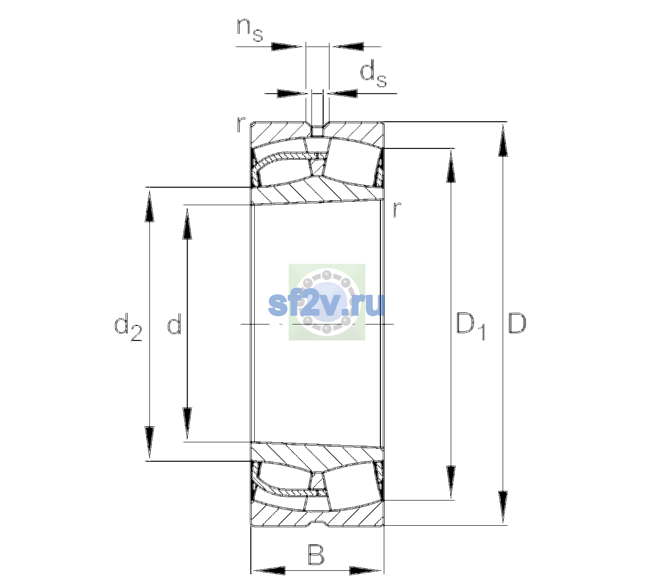 Схема подшипника 24144-BE-XL-K30-C3