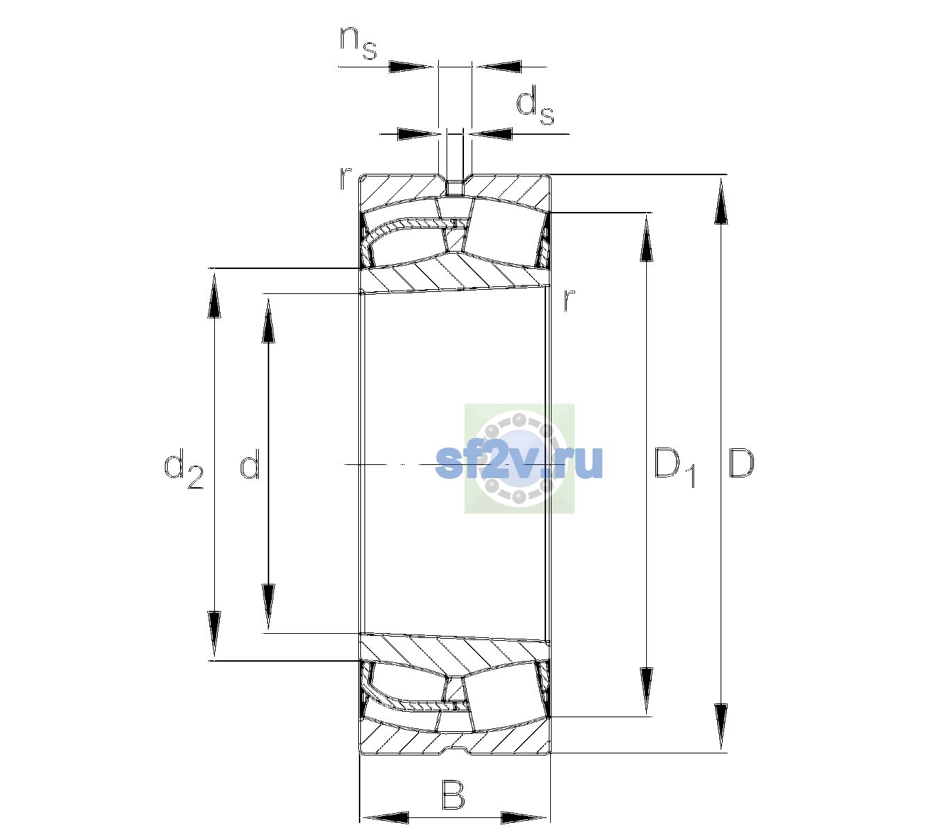 Схема подшипника 24144-BE-XL-K30-C4