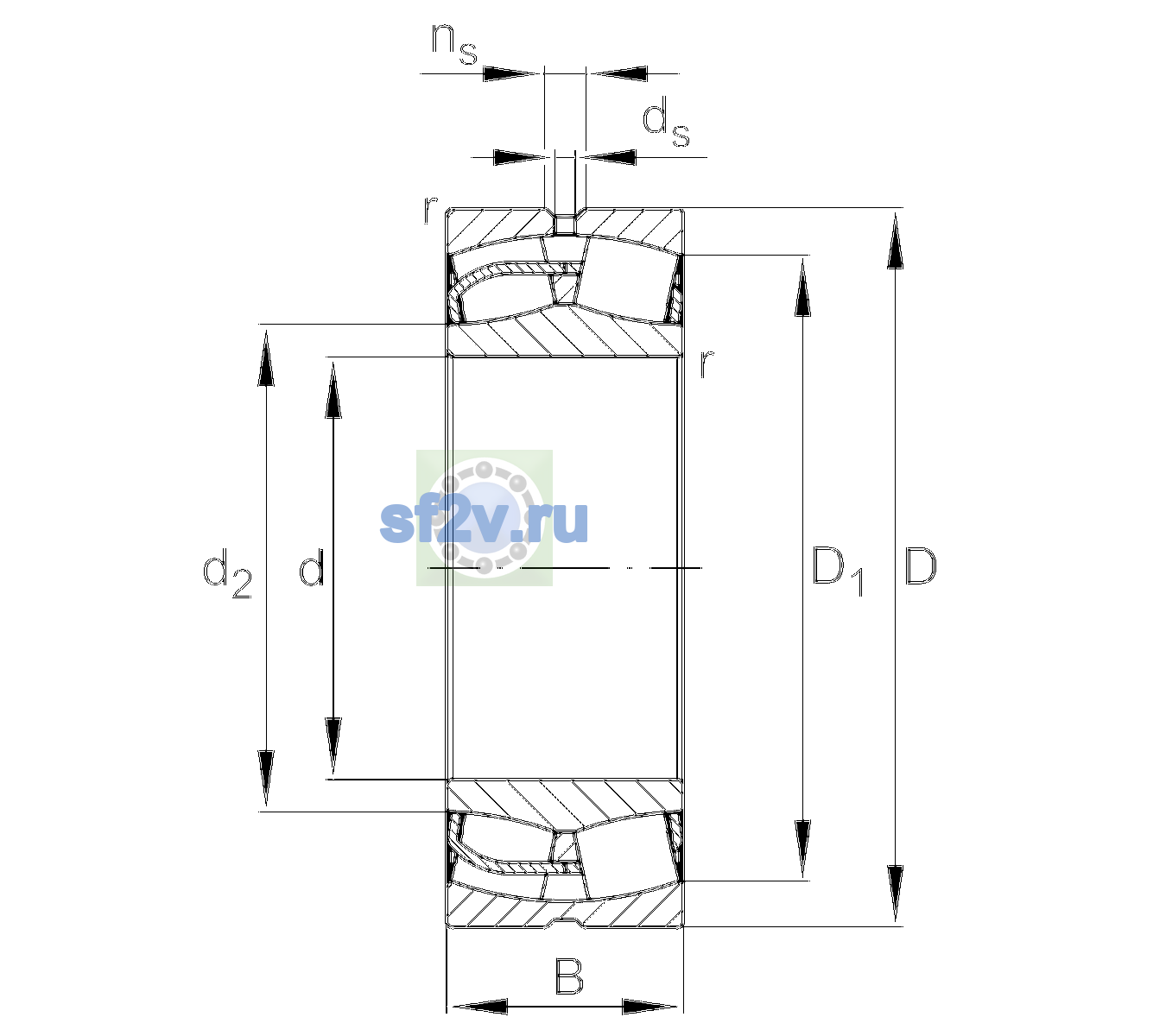 Схема подшипника 24148-BE-XL-H151B-C3