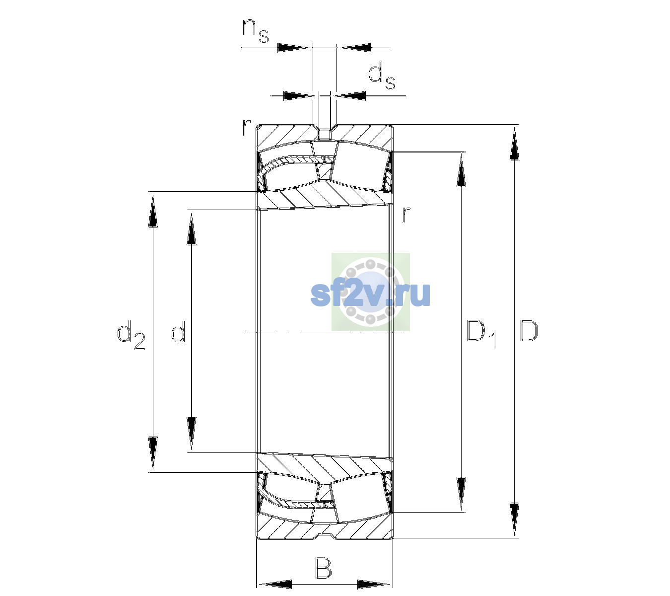 Схема подшипника 24148-BE-XL-K30-C4