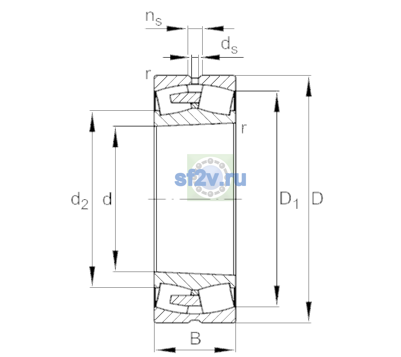 Схема подшипника 241/500-BEA-XL-K30-MB1-H40-J30PC