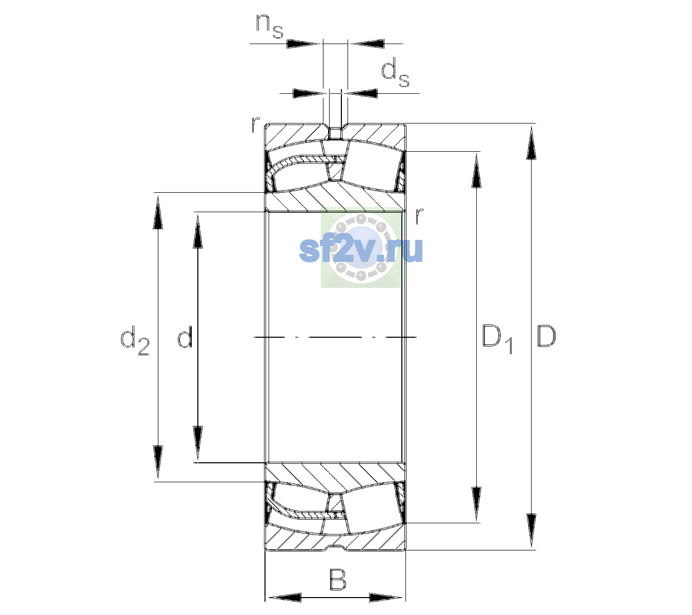 Схема подшипника 24152-BE-XL-H40