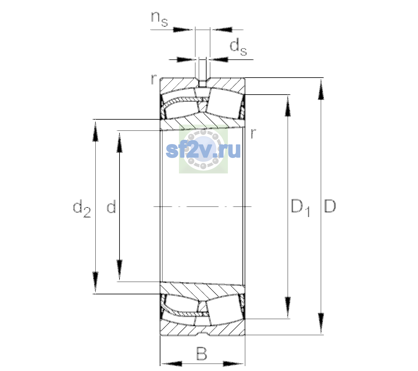 Схема подшипника 24152-BE-XL-K30-C3