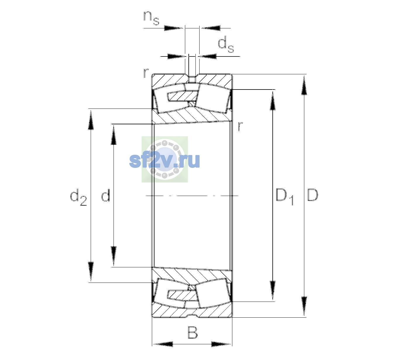 Схема подшипника 241/530-BEA-XL-K30-MB1