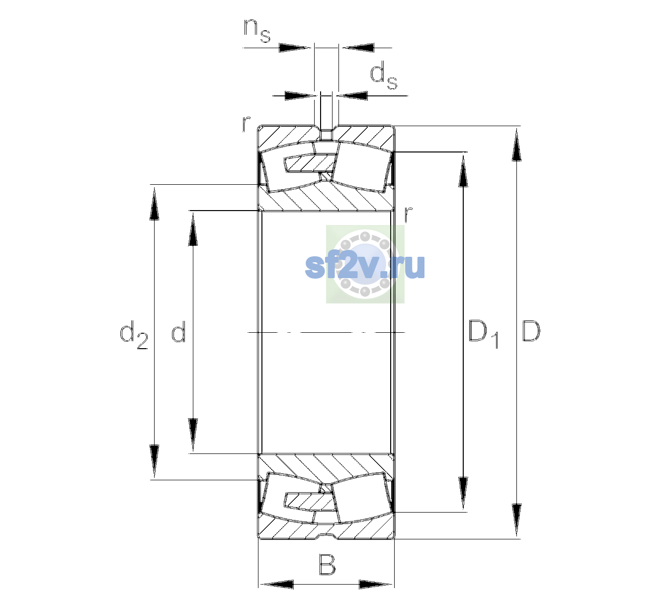 Схема подшипника 241/560-BEA-XL-MB1