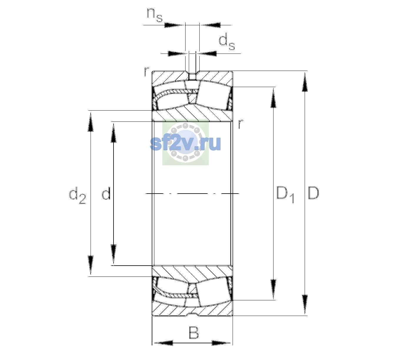 Схема подшипника 24160-BE-XL-C5