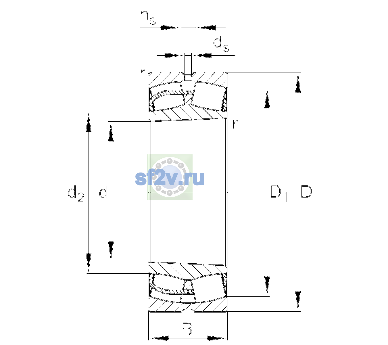 Схема подшипника 24160-BE-XL-K30-C3