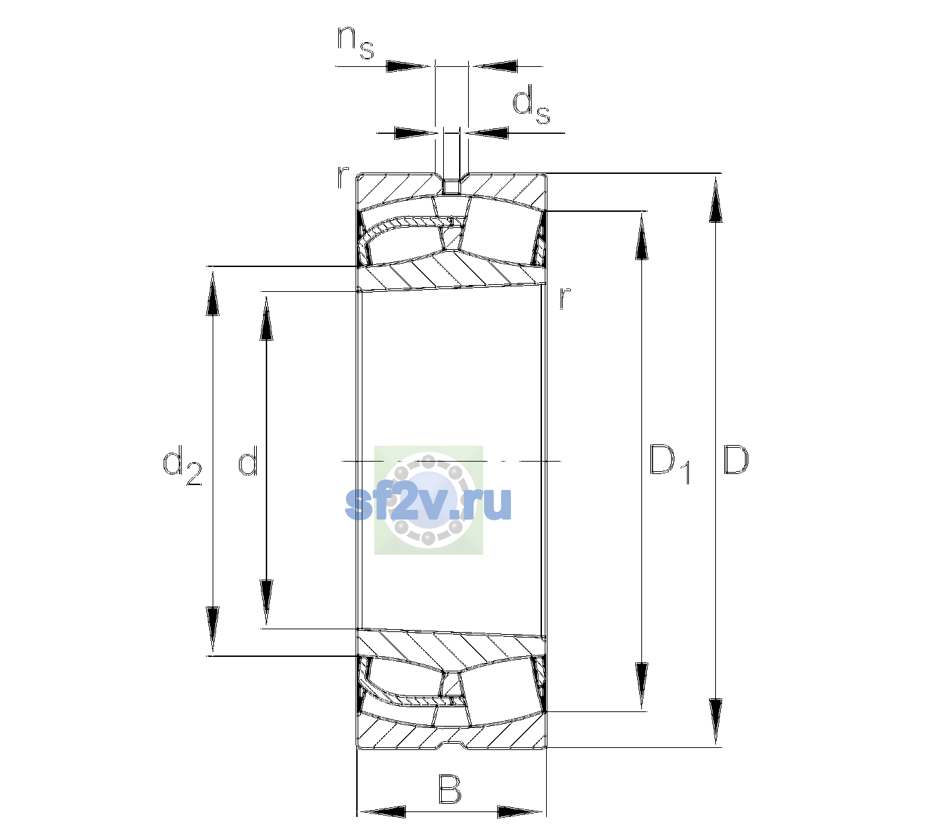 Схема подшипника 24160-BE-XL-K30-C4