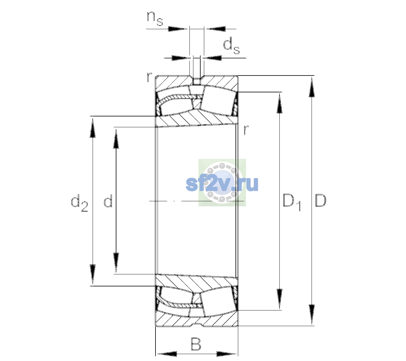 Схема подшипника 24160-BE-XL-K30-H40