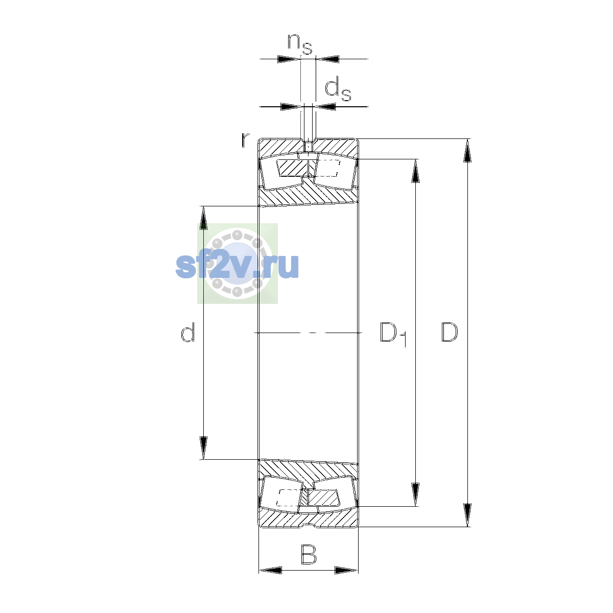Схема подшипника 241/600-B-K30-MB