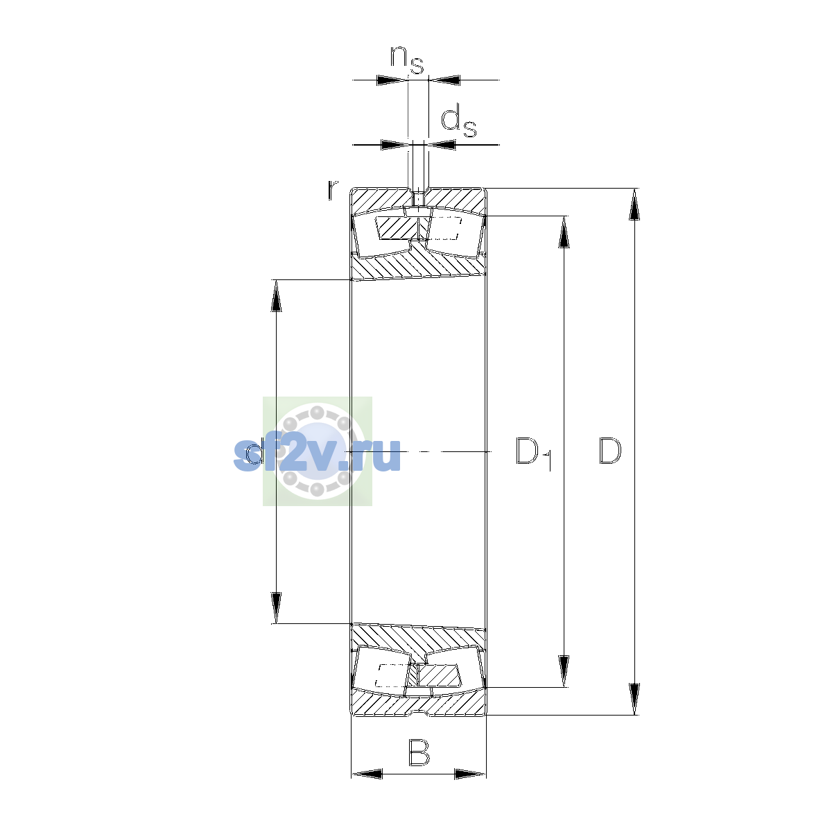 Схема подшипника 241/630-B-K30-MB