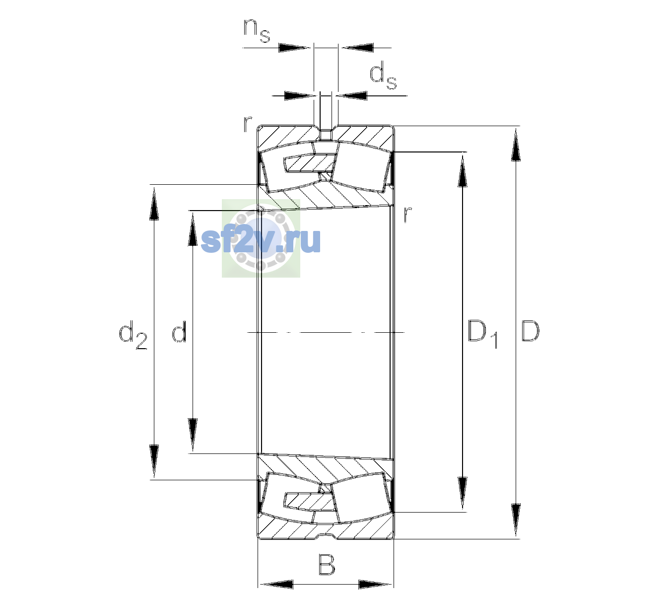 Схема подшипника 241/630-BEA-XL-K30-MB1