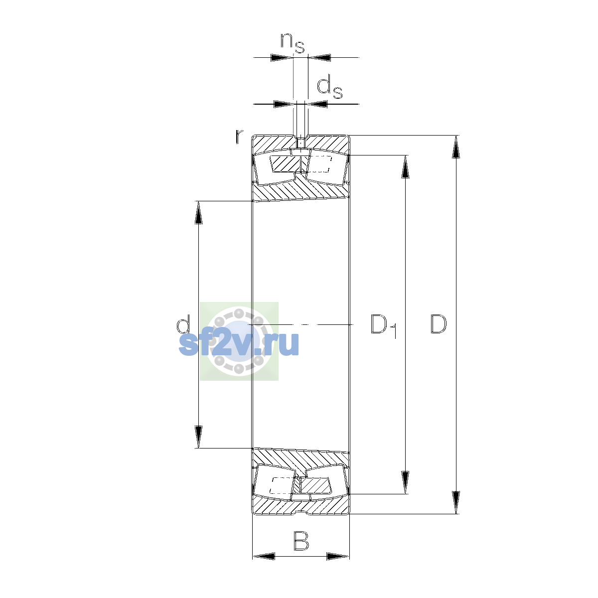 Схема подшипника 241/710-B-K30-MB