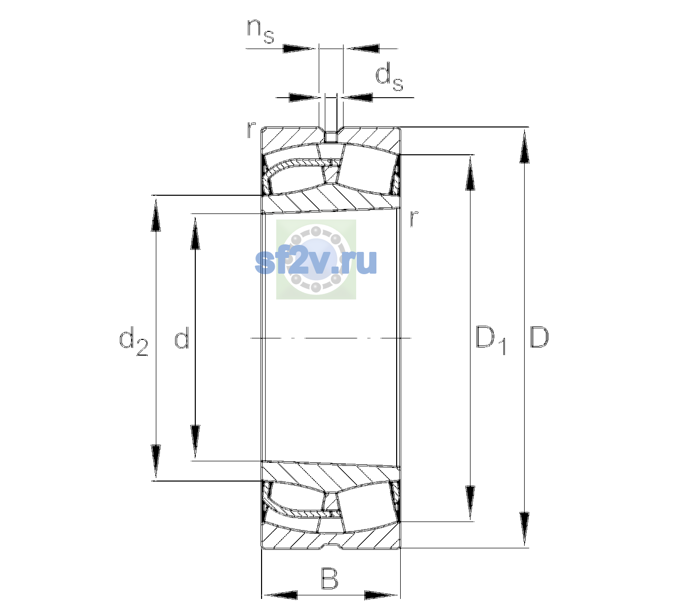 Схема подшипника 24172-BE-XL-K30-C3