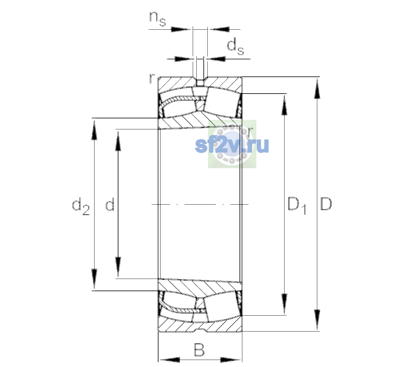 Схема подшипника 24172-BE-XL-K30-C4