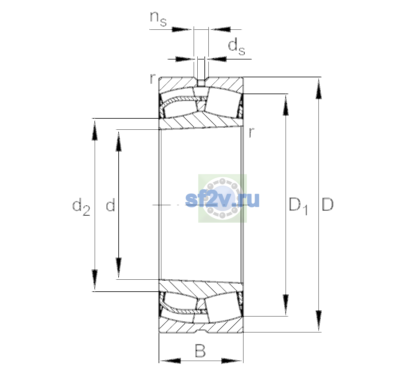 Схема подшипника 24176-BE-XL-K30