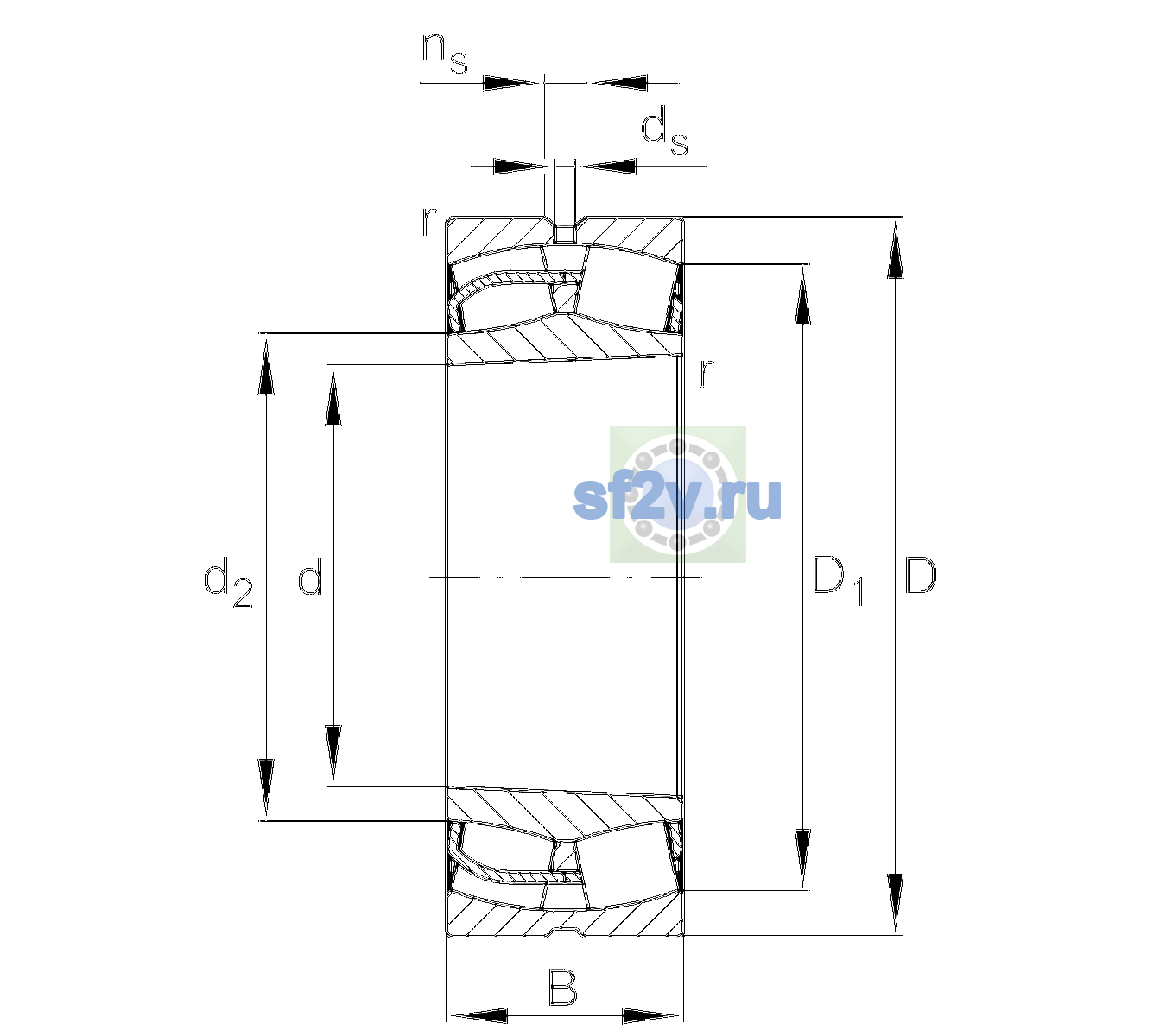 Схема подшипника 24176-BE-XL-K30-C3
