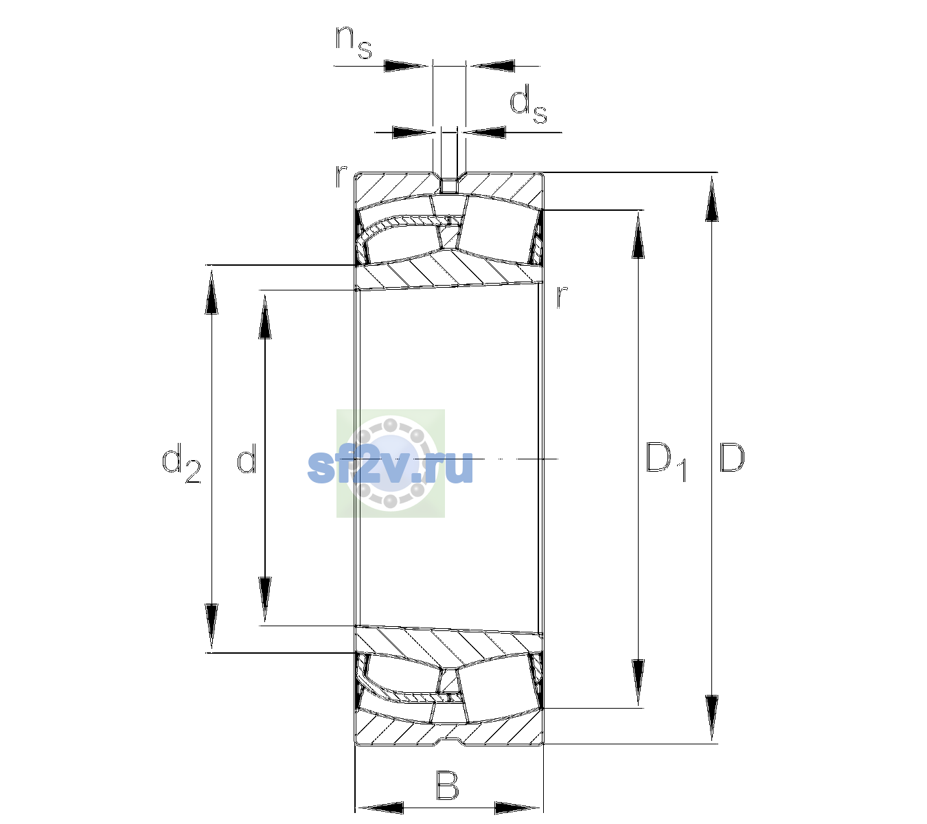Схема подшипника 24176-BE-XL-K30-C4