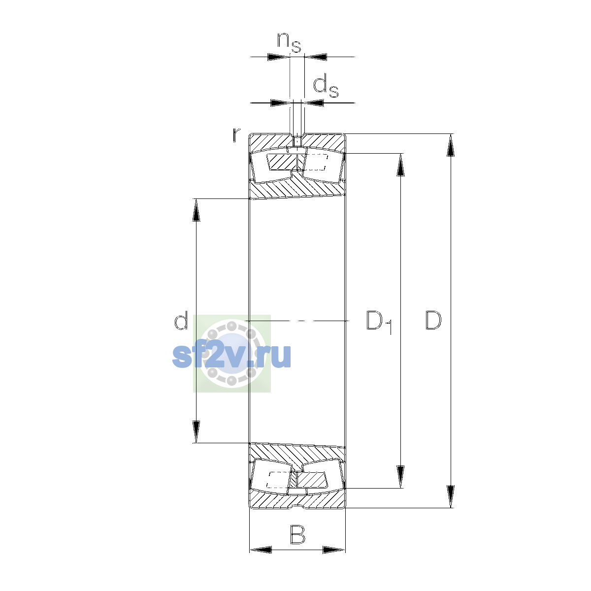 Схема подшипника 241/950-B-K30-MB