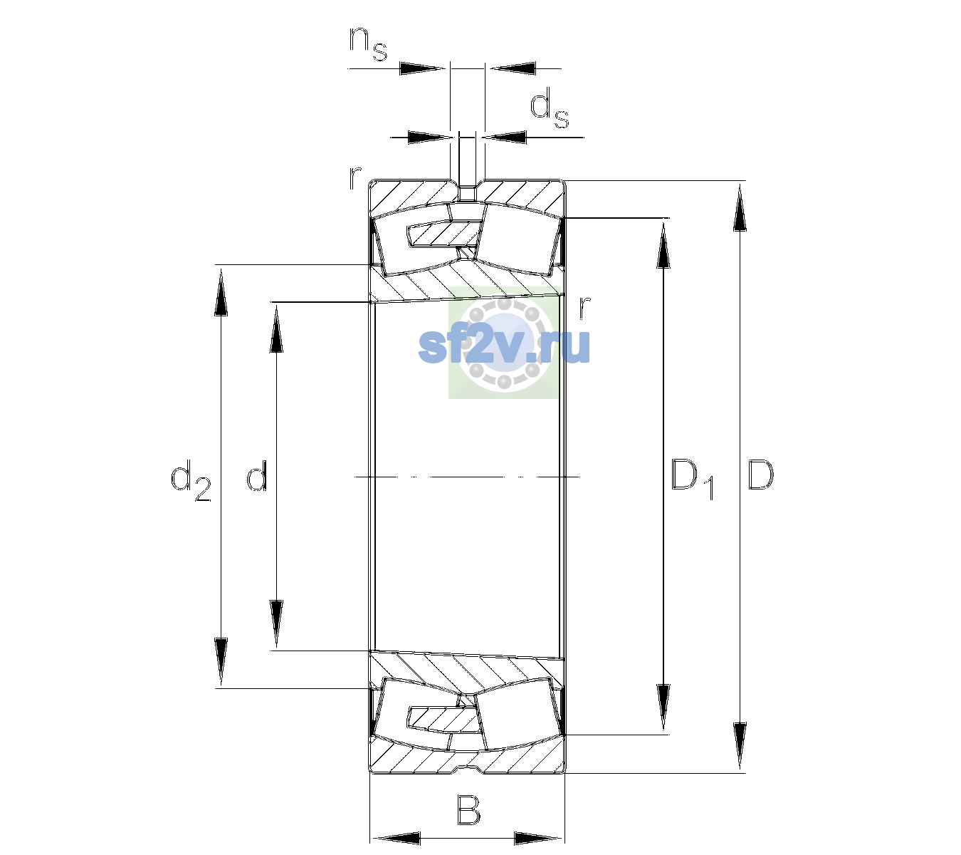 Схема подшипника 24196-BEA-XL-K30-MB1-C3