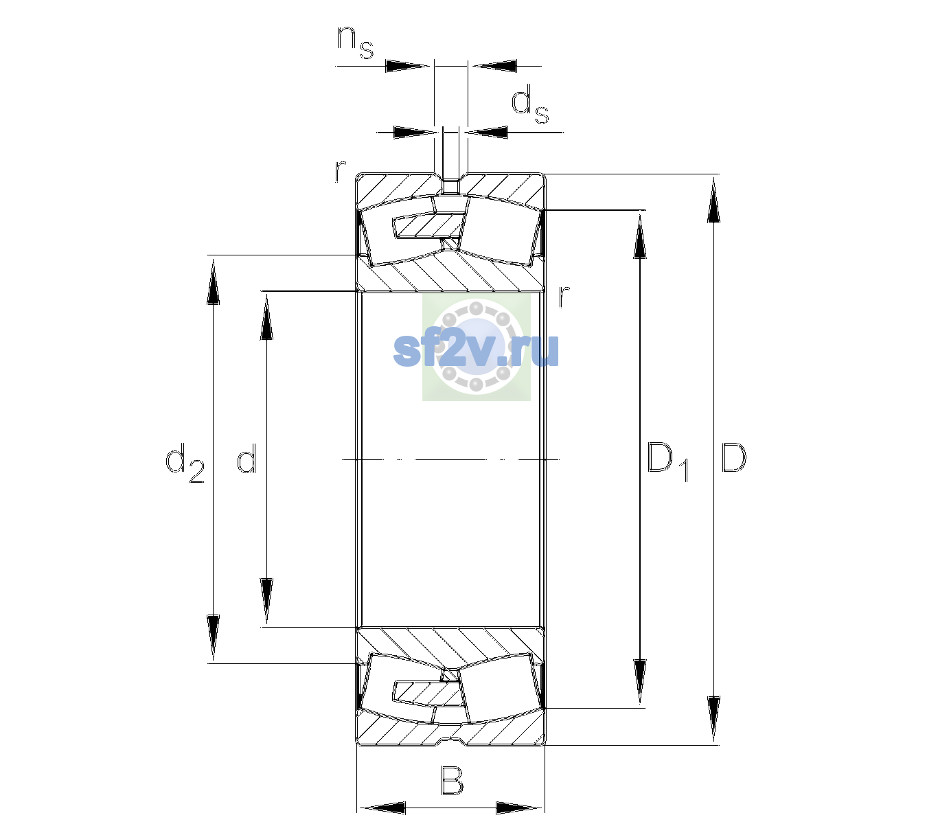 Схема подшипника 24196-BEA-XL-MB1-C3