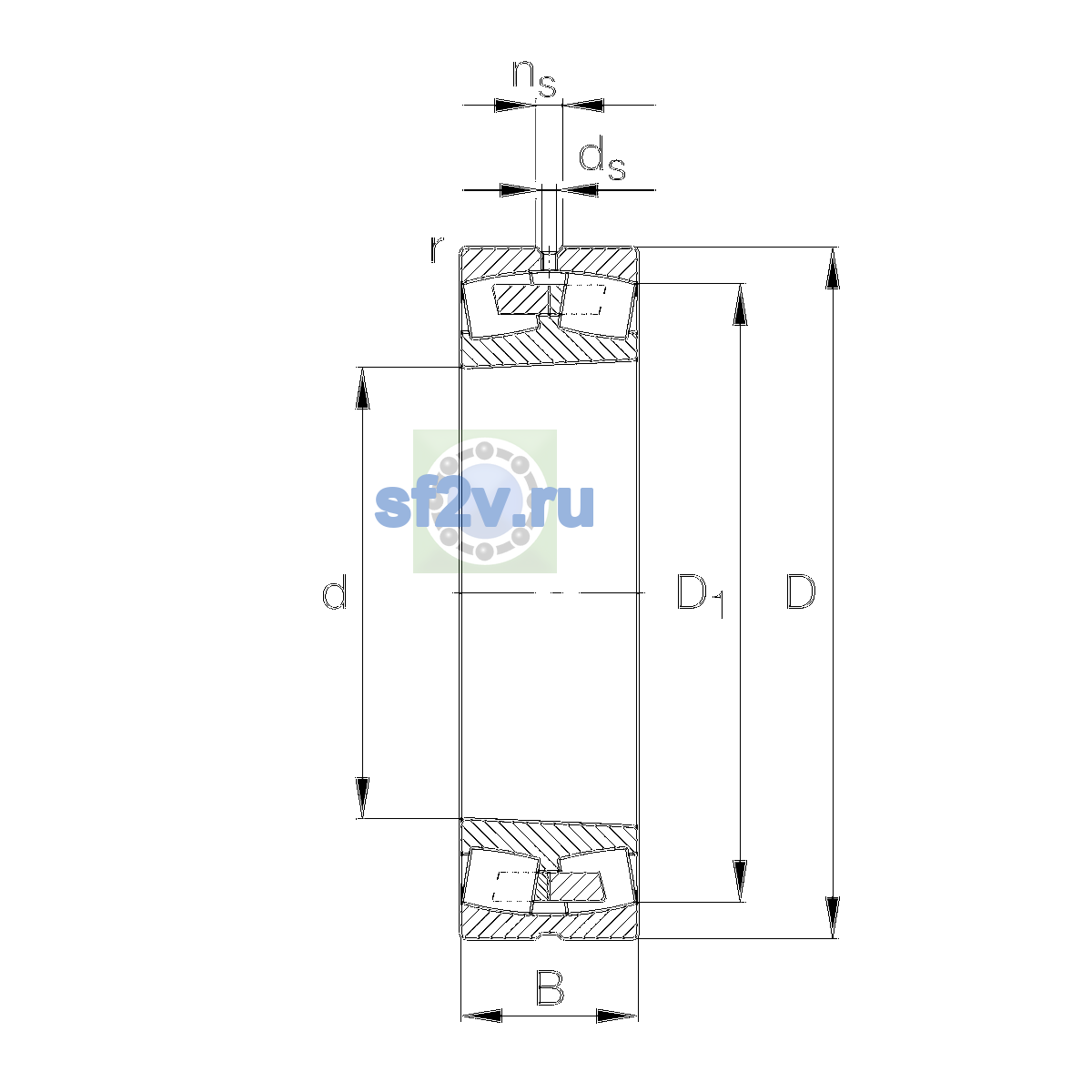 Схема подшипника 248/1180-B-K30-MB-C3