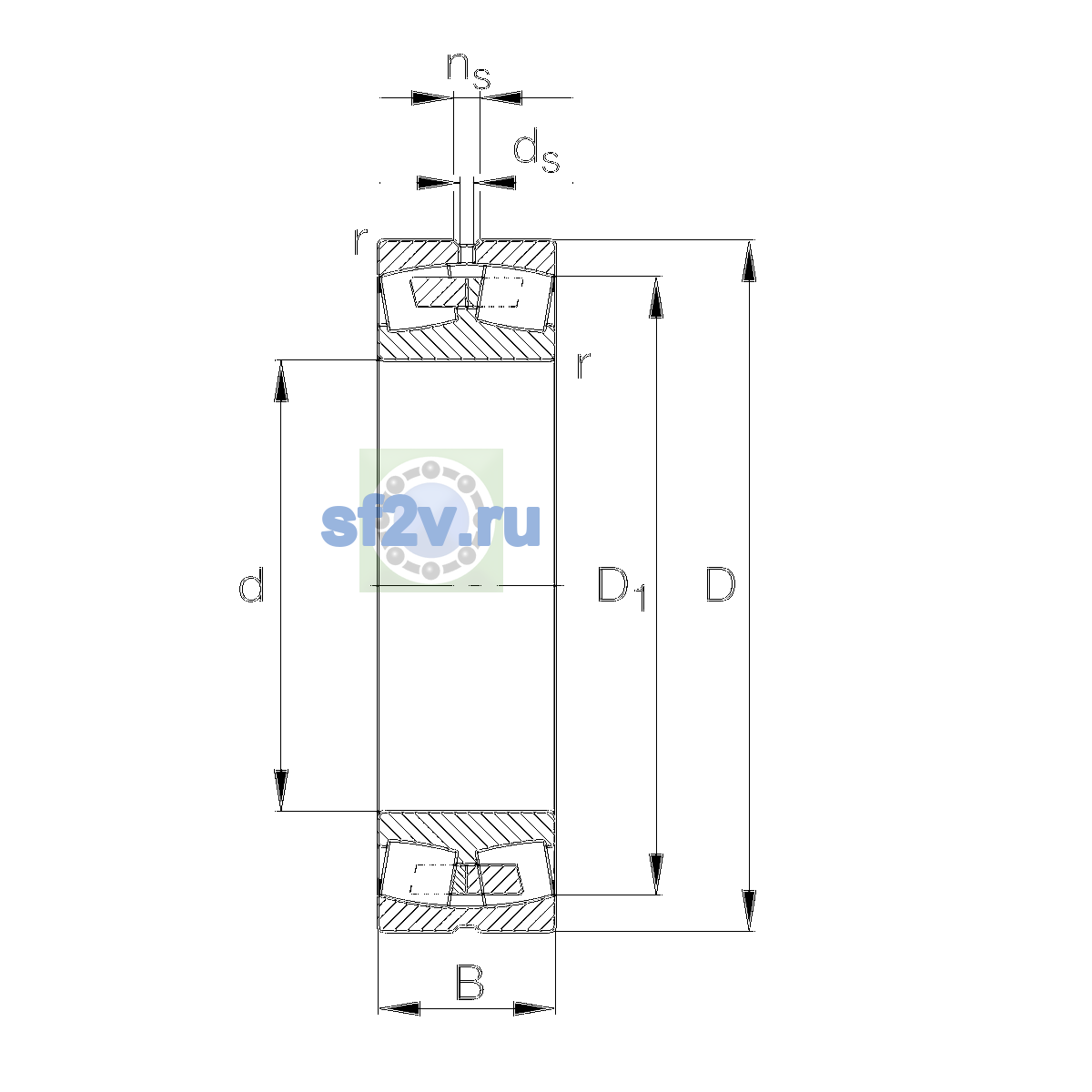 Схема подшипника 248/1250-B-MB-C3