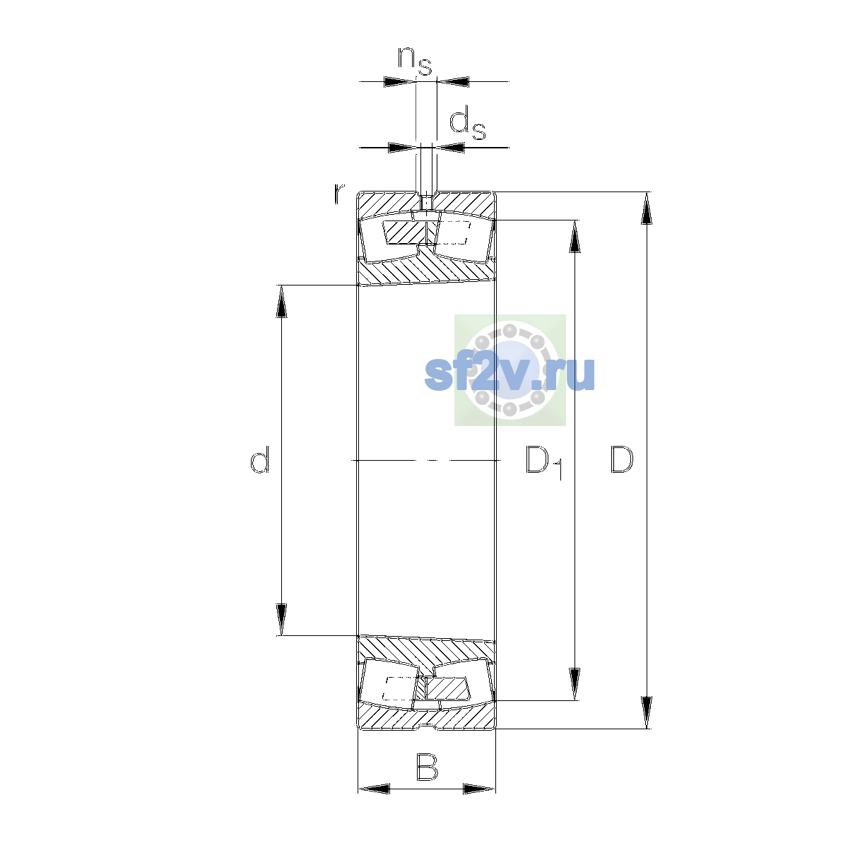 Схема подшипника 249/1180-B-K30-MB