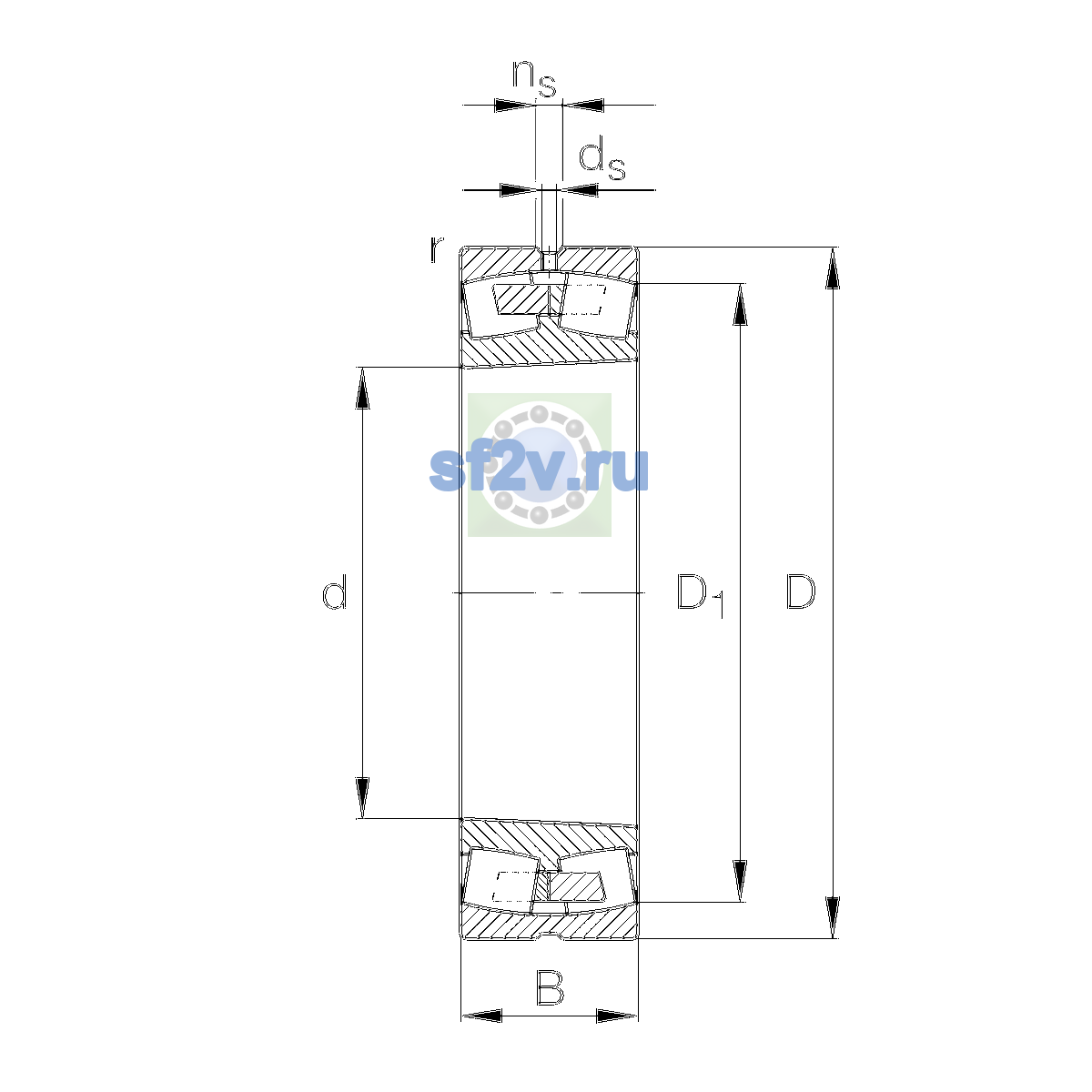 Схема подшипника 249/710-B-K30-MB