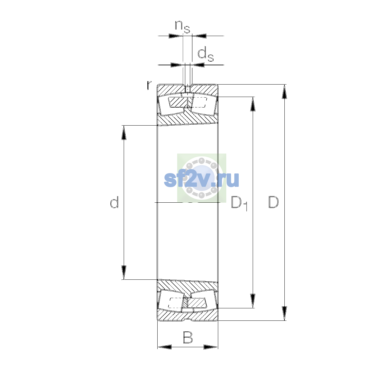 Схема подшипника 249/800-B-K30-MB