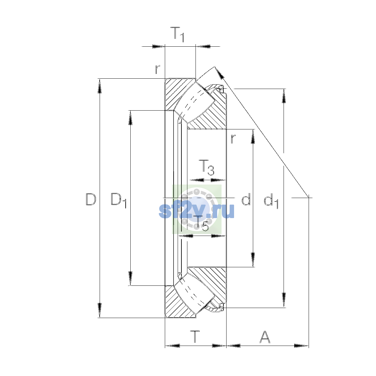 Схема подшипника 29416-E1-XL