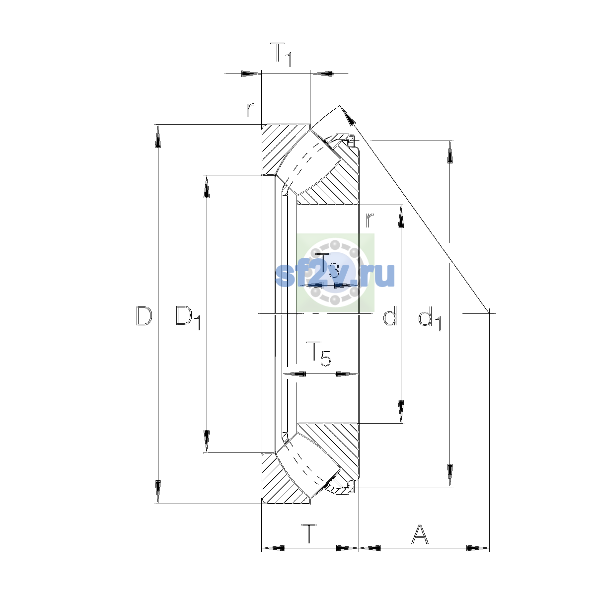 Схема подшипника 29417-E1-XL-N1