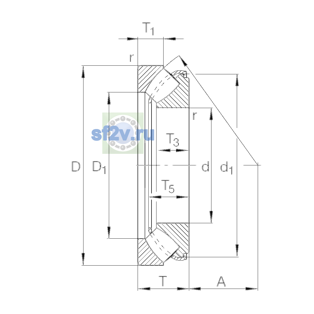 Схема подшипника 29428-E1-XL-N1