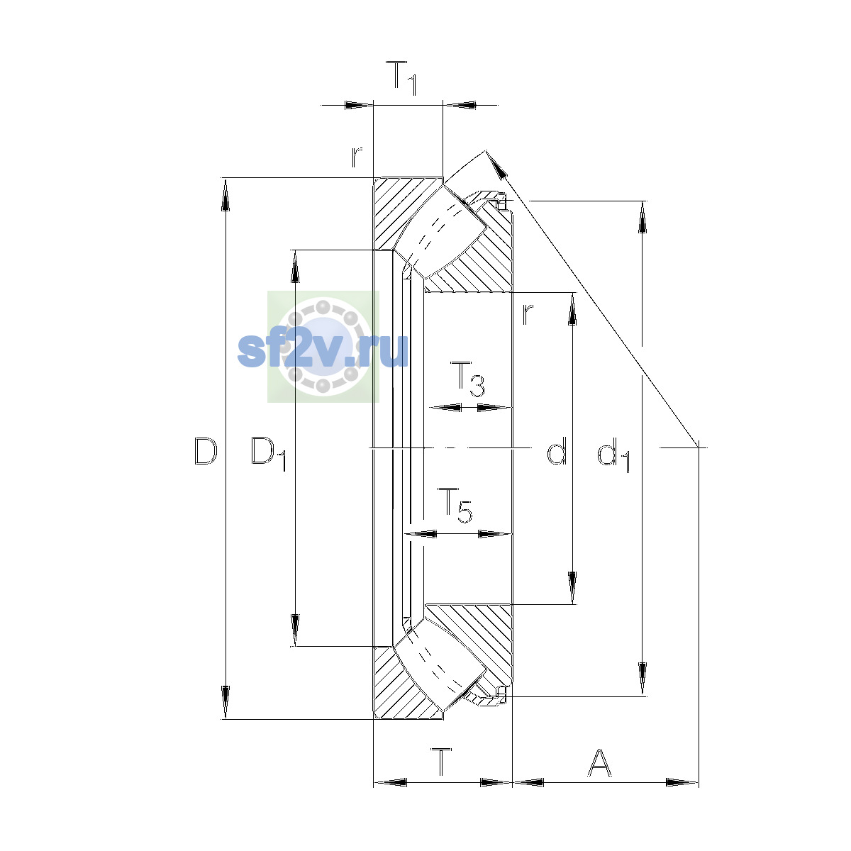 Схема подшипника 29438-E1-XL
