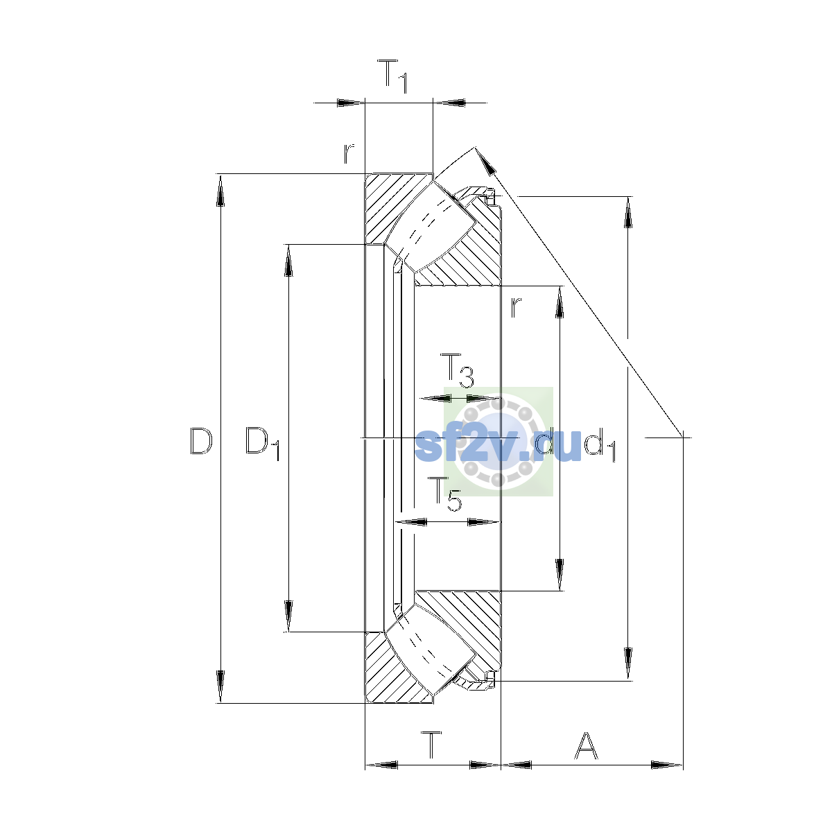 Схема подшипника 29438-E1-XL-N1
