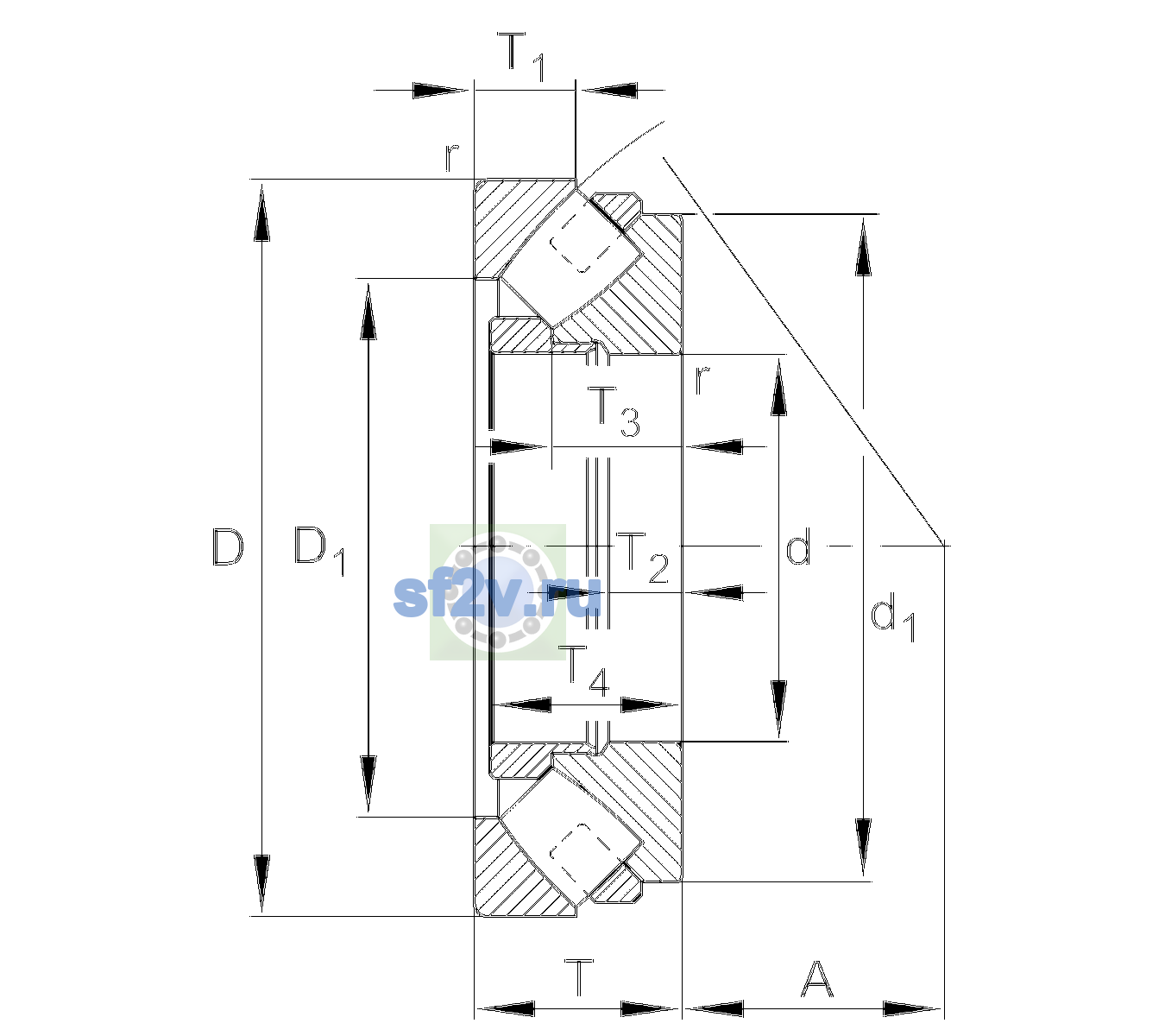 Схема подшипника 294/530-E1-XL-MB-THI